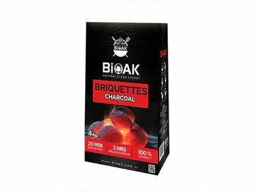 BIOAK hazelnut shell charcoal briquettes, 4 kg